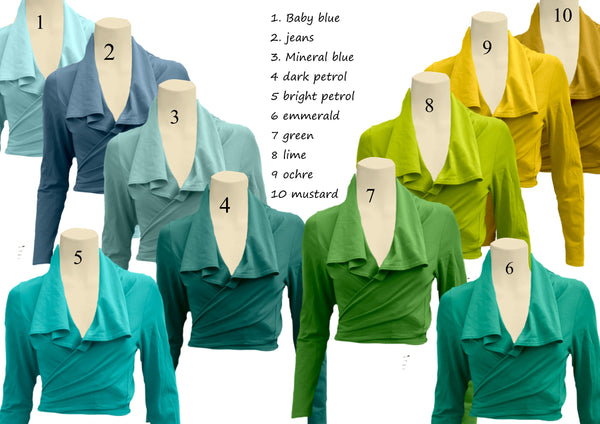 knoopvest  biologische katoen/ organic cotton wrap cardigan