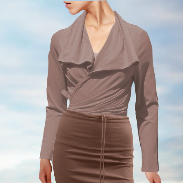 knoopvest  biologische katoen/ organic cotton wrap cardigan