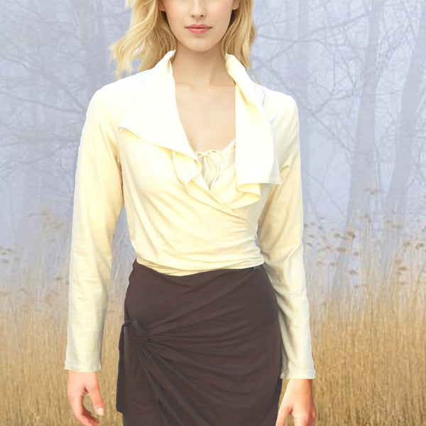 knoopvest  biologische katoen/ organic cotton wrap cardigan