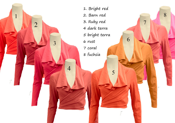 knoopvest  biologische katoen/ organic cotton wrap cardigan