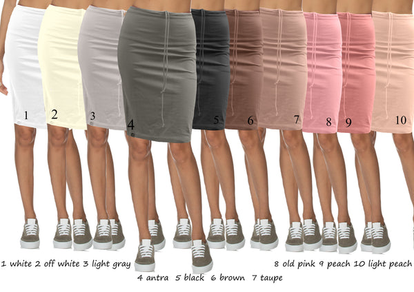 Basic organic tricot koker rokje (B)/ jersey pencil skirt