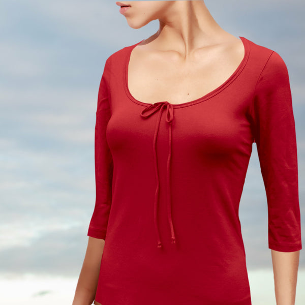 T shirt biologische katoen met 3/4 mouwtje / organic cotton basic t shirt , 3/4 sleeves