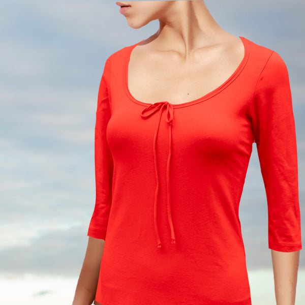 T shirt biologische katoen met 3/4 mouwtje / organic cotton basic t shirt , 3/4 sleeves