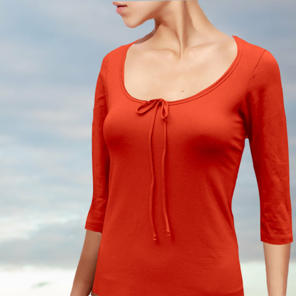 T shirt biologische katoen met 3/4 mouwtje / organic cotton basic t shirt , 3/4 sleeves