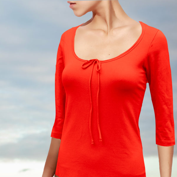 T shirt biologische katoen met 3/4 mouwtje / organic cotton basic t shirt , 3/4 sleeves