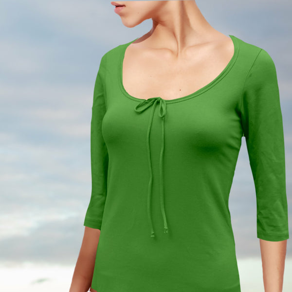 T shirt biologische katoen met 3/4 mouwtje / organic cotton basic t shirt , 3/4 sleeves