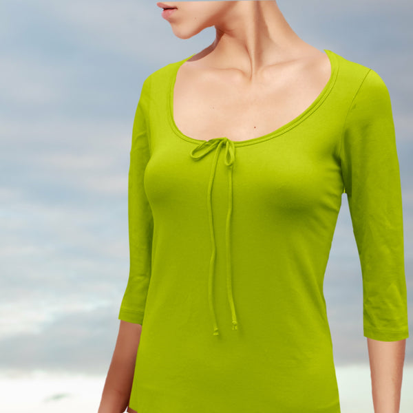 T shirt biologische katoen met 3/4 mouwtje / organic cotton basic t shirt , 3/4 sleeves