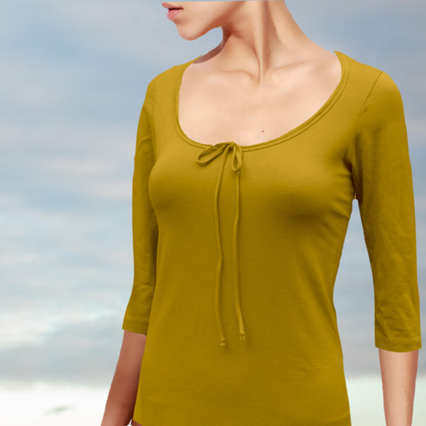 T shirt biologische katoen met 3/4 mouwtje / organic cotton basic t shirt , 3/4 sleeves