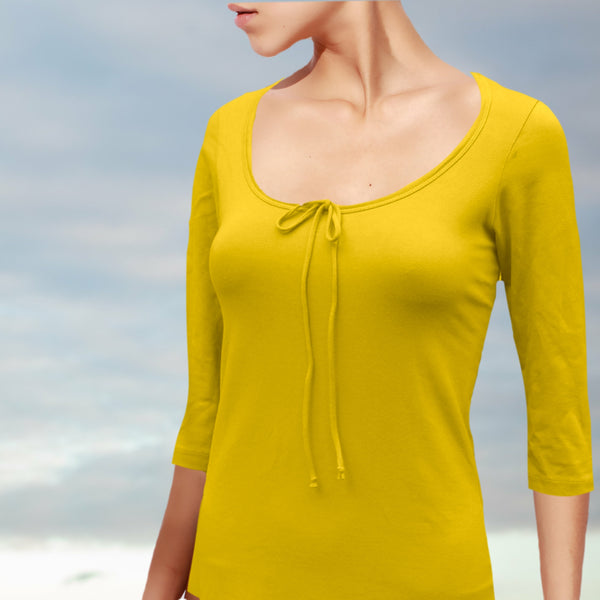 T shirt biologische katoen met 3/4 mouwtje / organic cotton basic t shirt , 3/4 sleeves