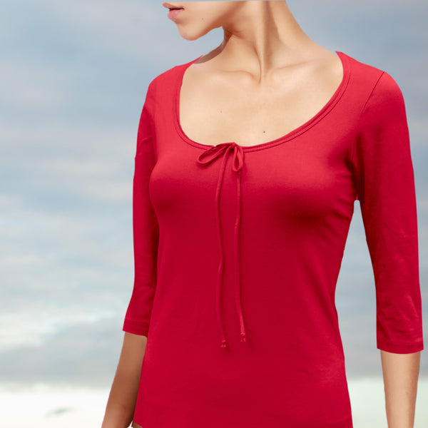 T shirt biologische katoen met 3/4 mouwtje / organic cotton basic t shirt , 3/4 sleeves