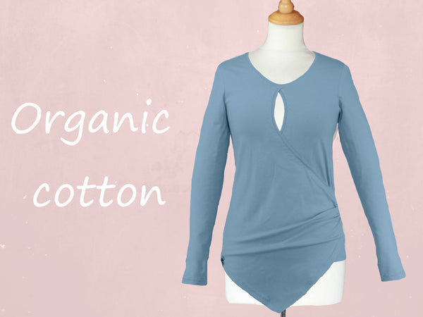 Shirt met overslag (ronde  hals)/ Shirt with wrap (deep round neck)