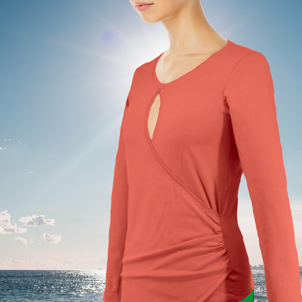 Shirt met overslag (ronde  hals)/ Shirt with wrap (deep round neck)
