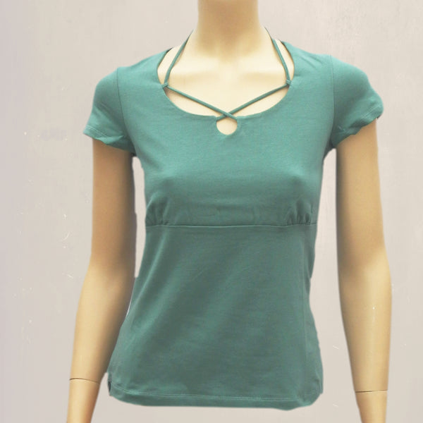 Shirt met halskoordjes /  string top organic cotton