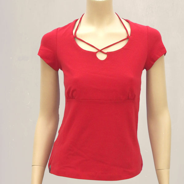 Shirt met halskoordjes /  string top organic cotton
