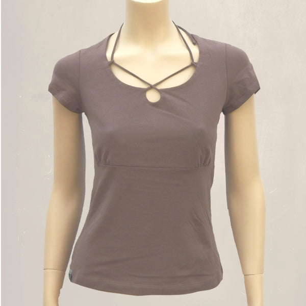 Shirt met halskoordjes /  string top organic cotton