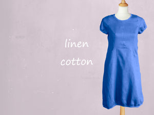 Sportief jurkje in linnen-katoen mix/ sporty dress in linen-cotton mix