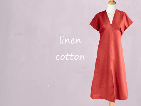 Zomers jurkje in linnen-katoen mix/  summery dress in linen-cotton mix