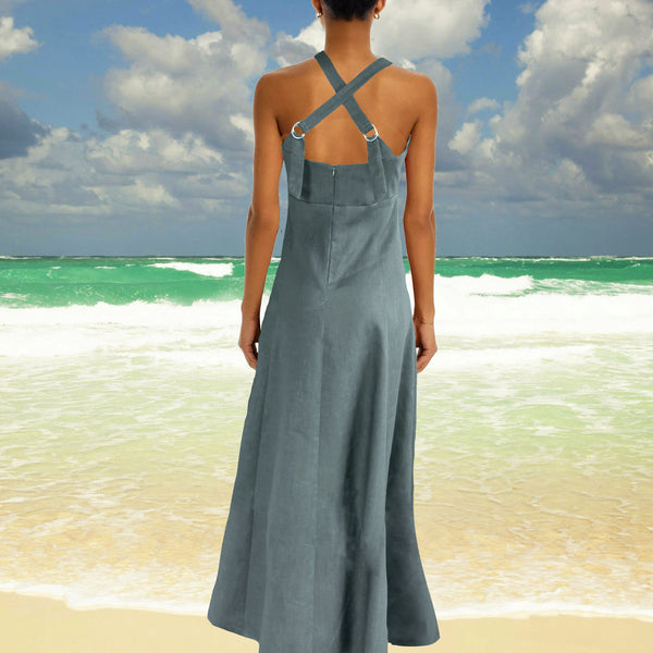 Lange Marlene jurk in linnen-katoen mix/  Maxi Marlene dress in linen-cotton mix