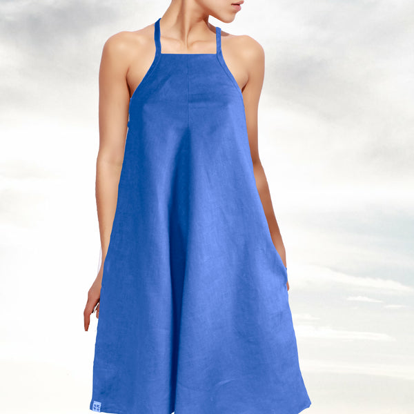 A lijn zomerjurkje in linnen-katoen mix/ summer swing dress