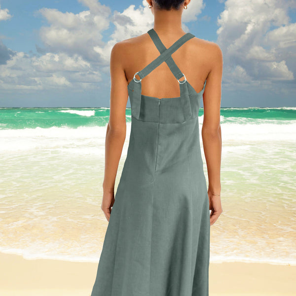 Lange Marlene jurk in linnen-katoen mix/  Maxi Marlene dress in linen-cotton mix