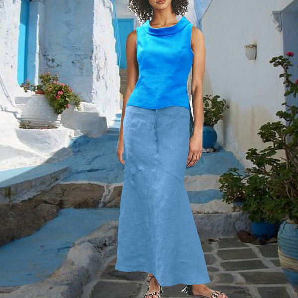linnen maxi rok in zandloper lijn / linen maxi skirt in hour glass line