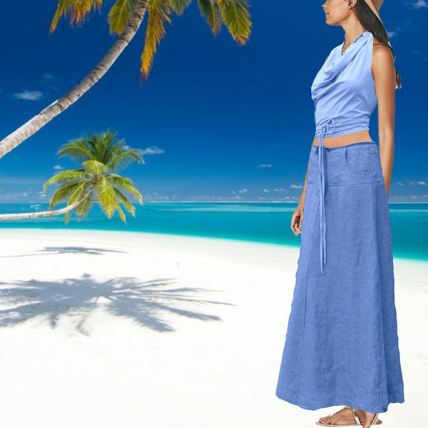 maxi rok in zomerlinnen / maxi  skirt in summer linen