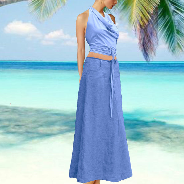 maxi rok in zomerlinnen / maxi  skirt in summer linen