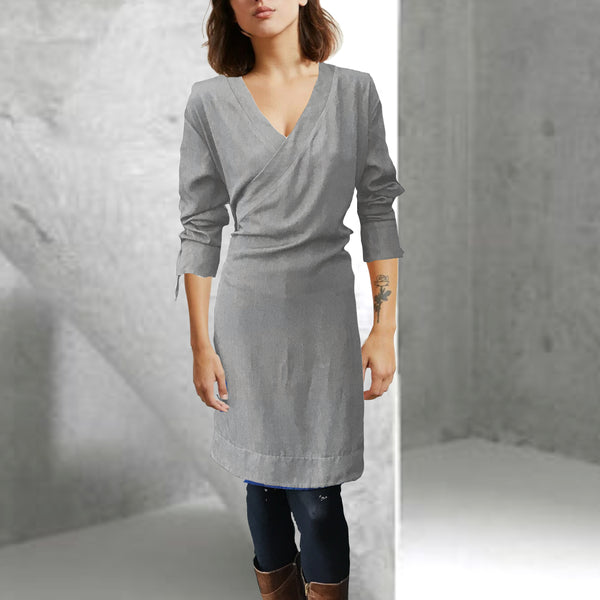 Tencel overslag tuniek jurkje / Tencel wrap tunic dress