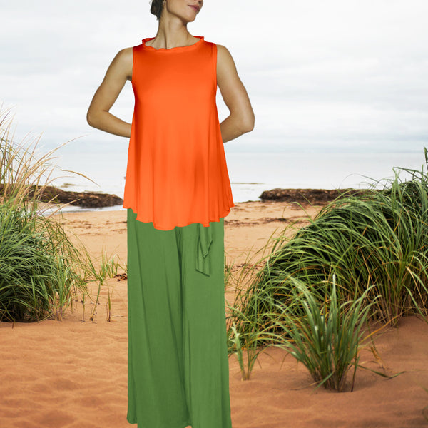 Tencel A lijn shirt met geschulpt boordje/ Tencel A line shirt with sculpted collar