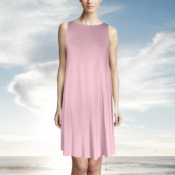 Tencel A'lijn hemdjurk / Tencel sleeveless shirt dress