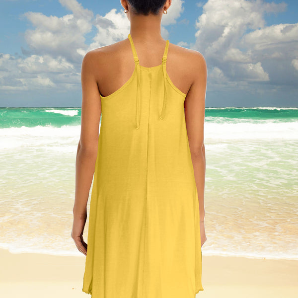 Tencel A'lijn hemdjurk met racerback / Tencel sleeveless shirt dress with racerback