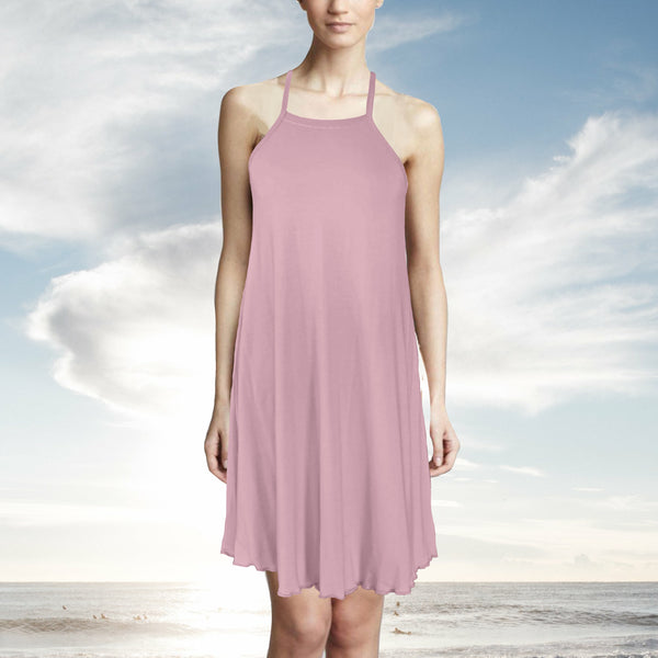 Tencel A'lijn hemdjurk met racerback / Tencel sleeveless shirt dress with racerback