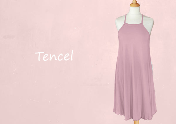 Tencel A'lijn hemdjurk met racerback / Tencel sleeveless shirt dress with racerback