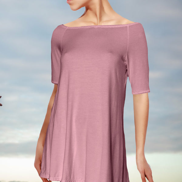 Tencel A lijn shirt met boothals/ Tencel A line shirt with boat neck