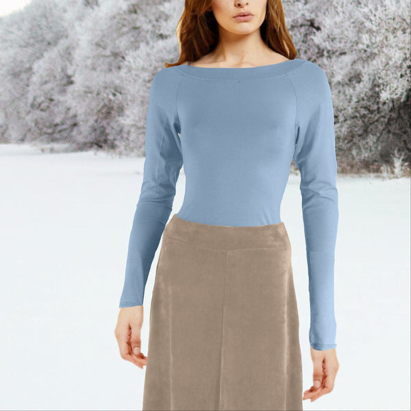 Tencel shirt met boothals/ Tencel shirt with boatneck
