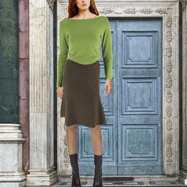 Tencel shirt met boothals/ Tencel shirt with boatneck