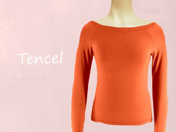 Tencel shirt met boothals/ Tencel shirt with boatneck