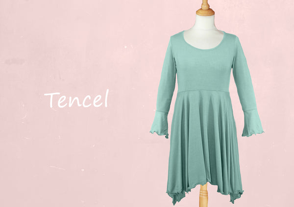 Tencel A'lijn tuniek met verhoogde taille en uitwaaierende schoot/ Tencel Tunic Top in hour glass