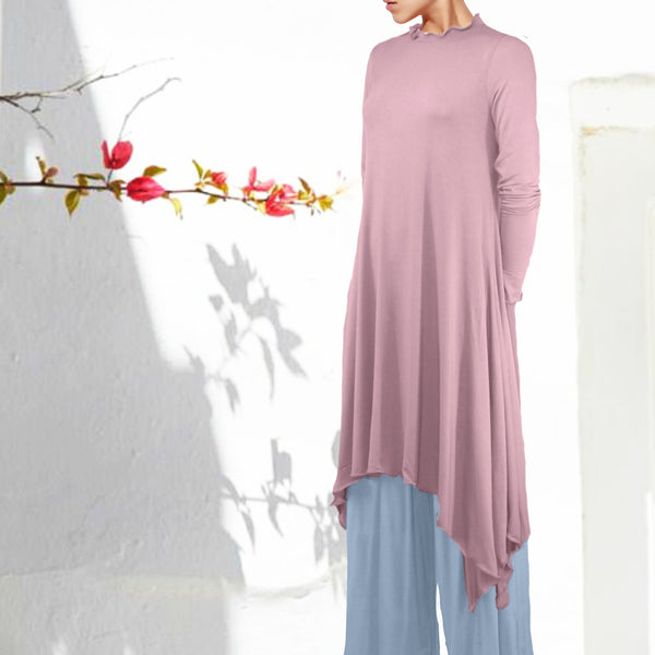 Lange Tencel A'lijn tuniek met symmetrische zoom / Long Tencel Tunic with A symetric hem