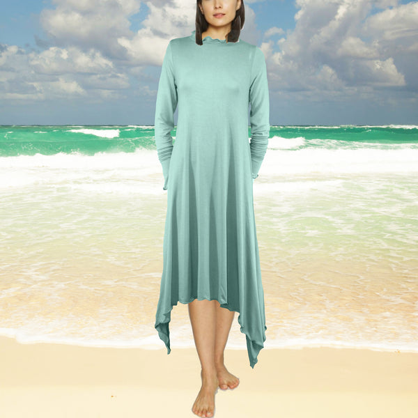 Lange Tencel A'lijn tuniek met symmetrische zoom / Long Tencel Tunic with A symetric hem