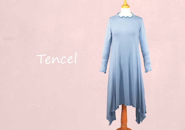 Lange Tencel A'lijn tuniek met symmetrische zoom / Long Tencel Tunic with A symetric hem