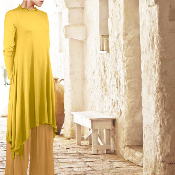 Lange Tencel A'lijn tuniek met symmetrische zoom / Long Tencel Tunic with A symetric hem