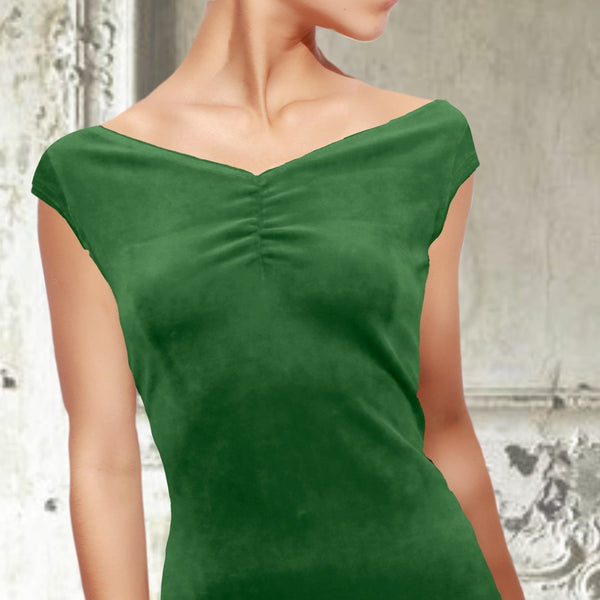 velours topje met boothals / velvet top with boatneck