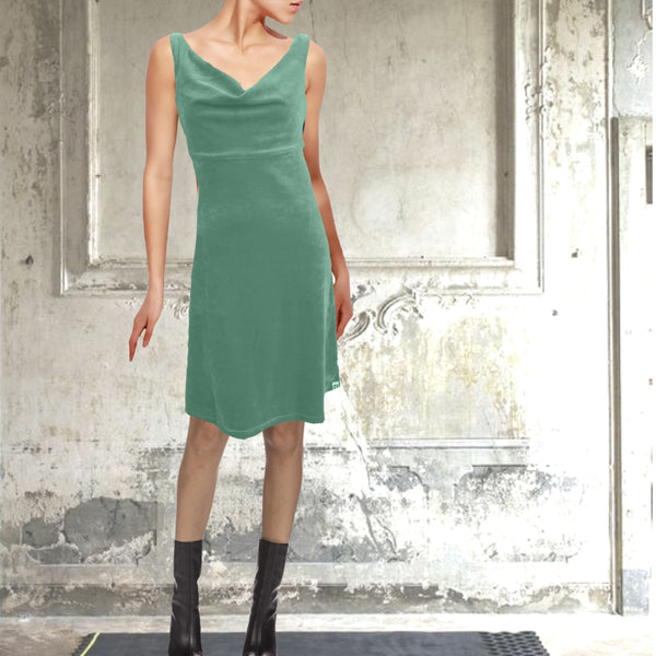 het "groene" kleine zwarte jurkje / little black dress in organic velvet