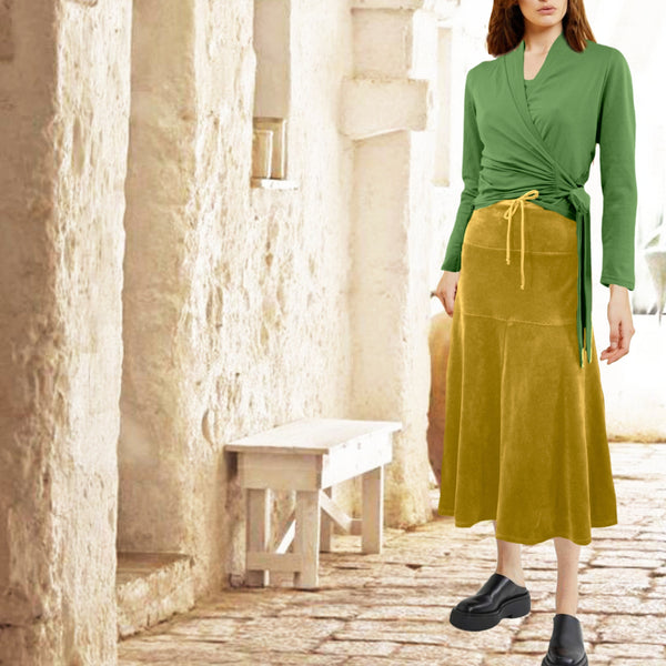 Wikkelvest van organische katoenen tricot / wrap cardigan of organic jersey