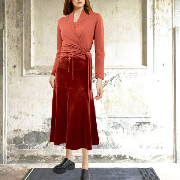 Wikkelvest van organische katoenen tricot / wrap cardigan of organic jersey