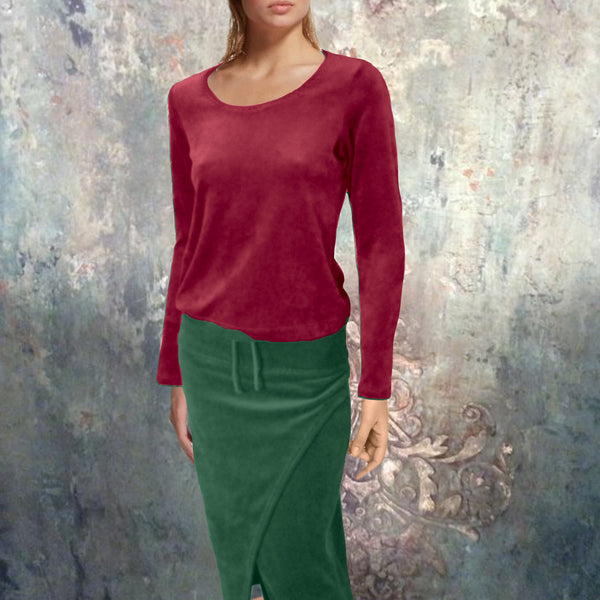 Basic shirt in velours/ Basic velvet shirt