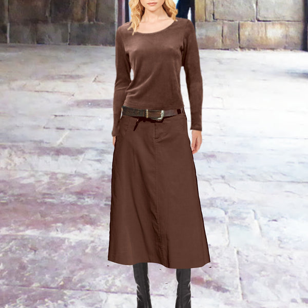 Midi rok van ribcord/ Corduroy midi skirt