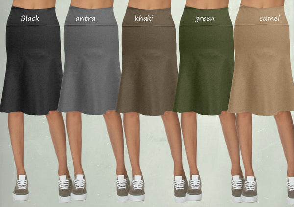 Wollen rok in zandloper lijn / Wool skirt in hourglass line