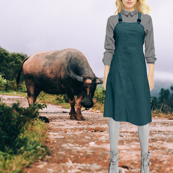 hippe overgooier in katoenen ribcord/ Trendy corduroy  pinafore dress